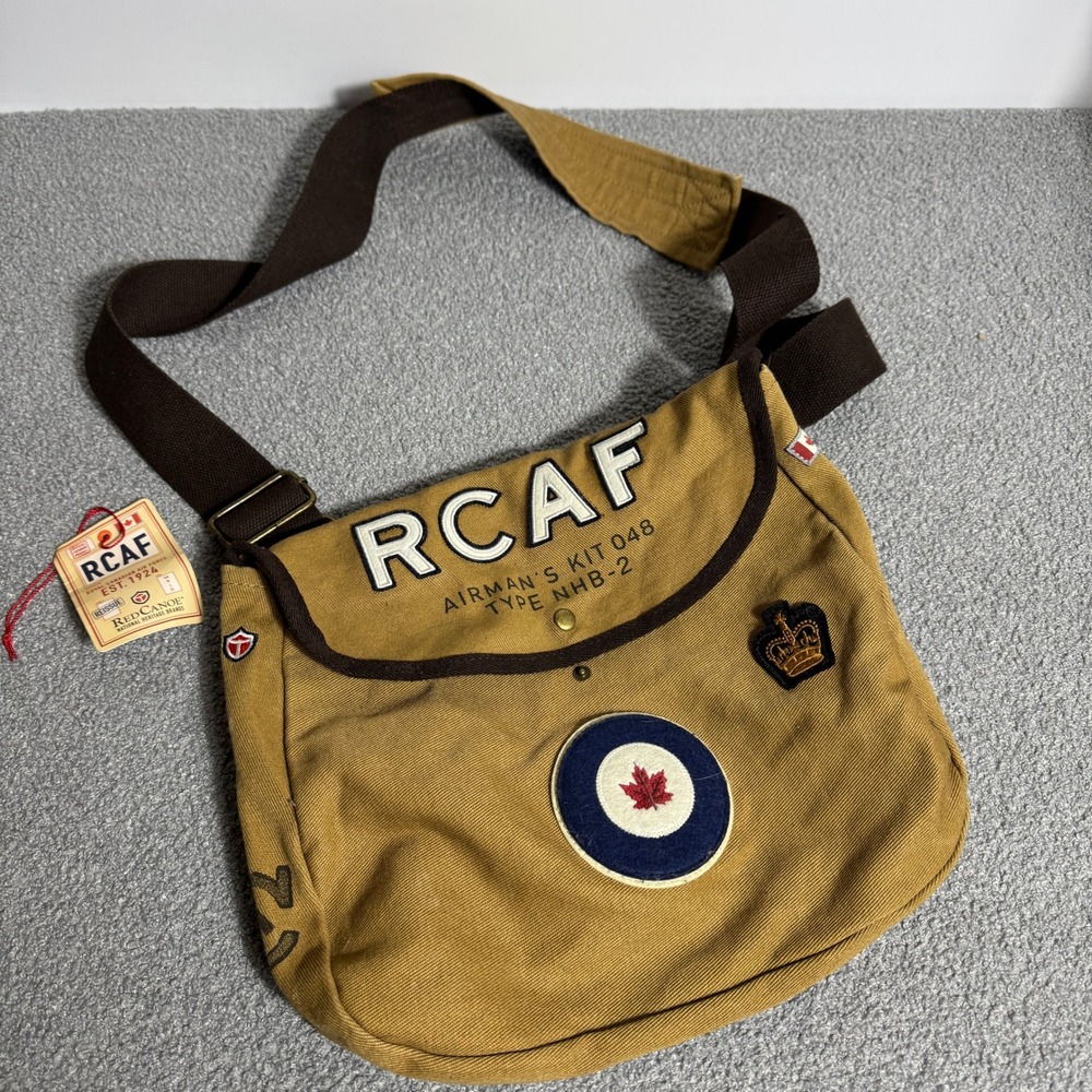 NEW Red Canoe RCAF Shoulder Bag Unisex OS Tan Canvas Messenger Airman's Kit